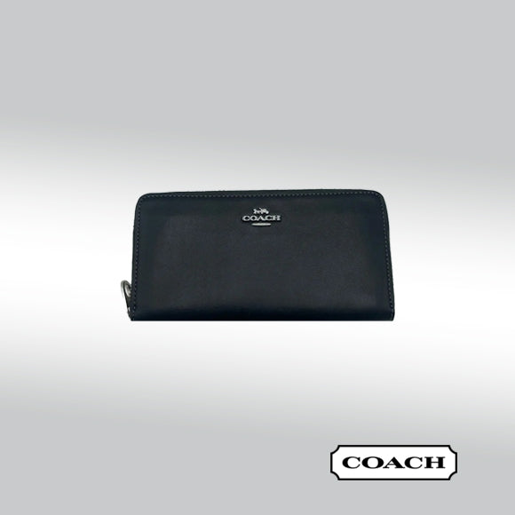 Coach Long Zip Around Wallet - Black