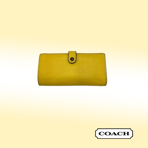 Coach Slim Trifold Wallet – Sunflower Yellow