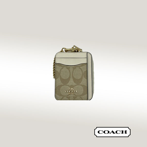 Coach Zip Card Case - Signature Print