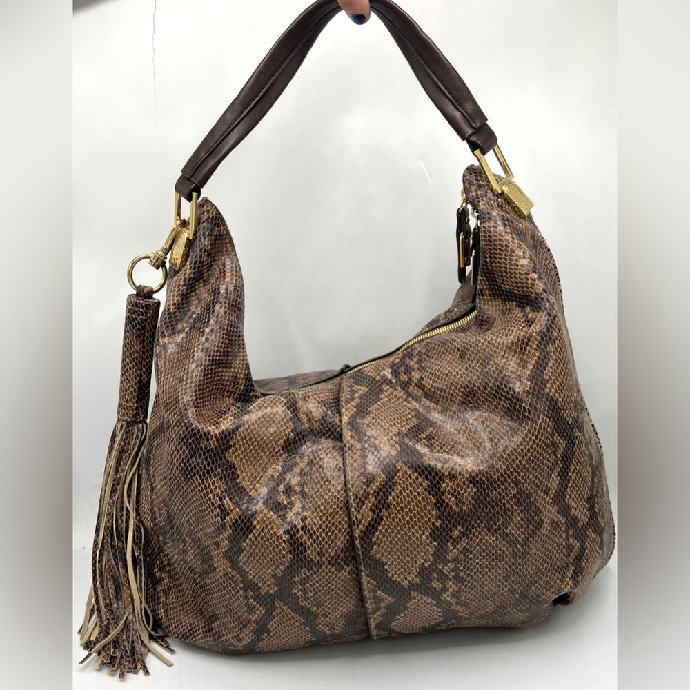 G.I.L.I Milano Python Printed Hobo