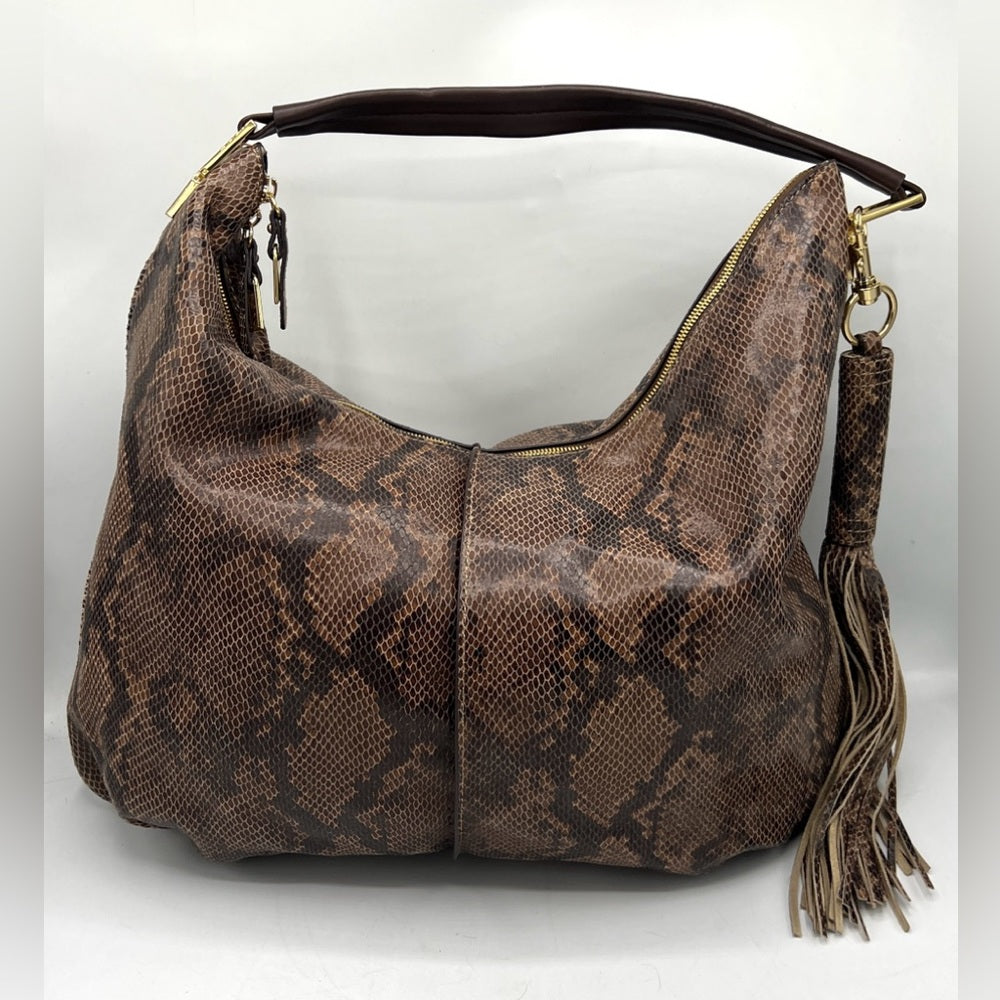 G.I.L.I Milano Python Printed Hobo