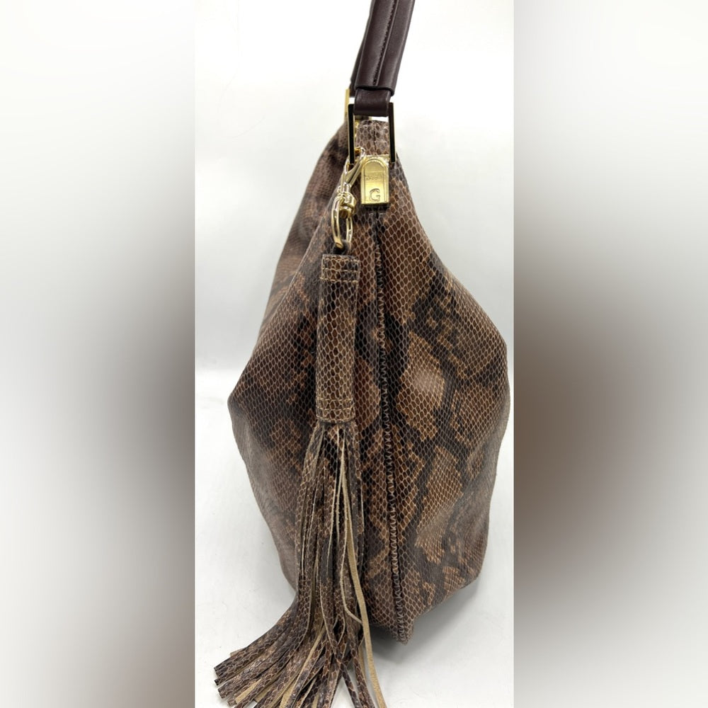 G.I.L.I Milano Python Printed Hobo