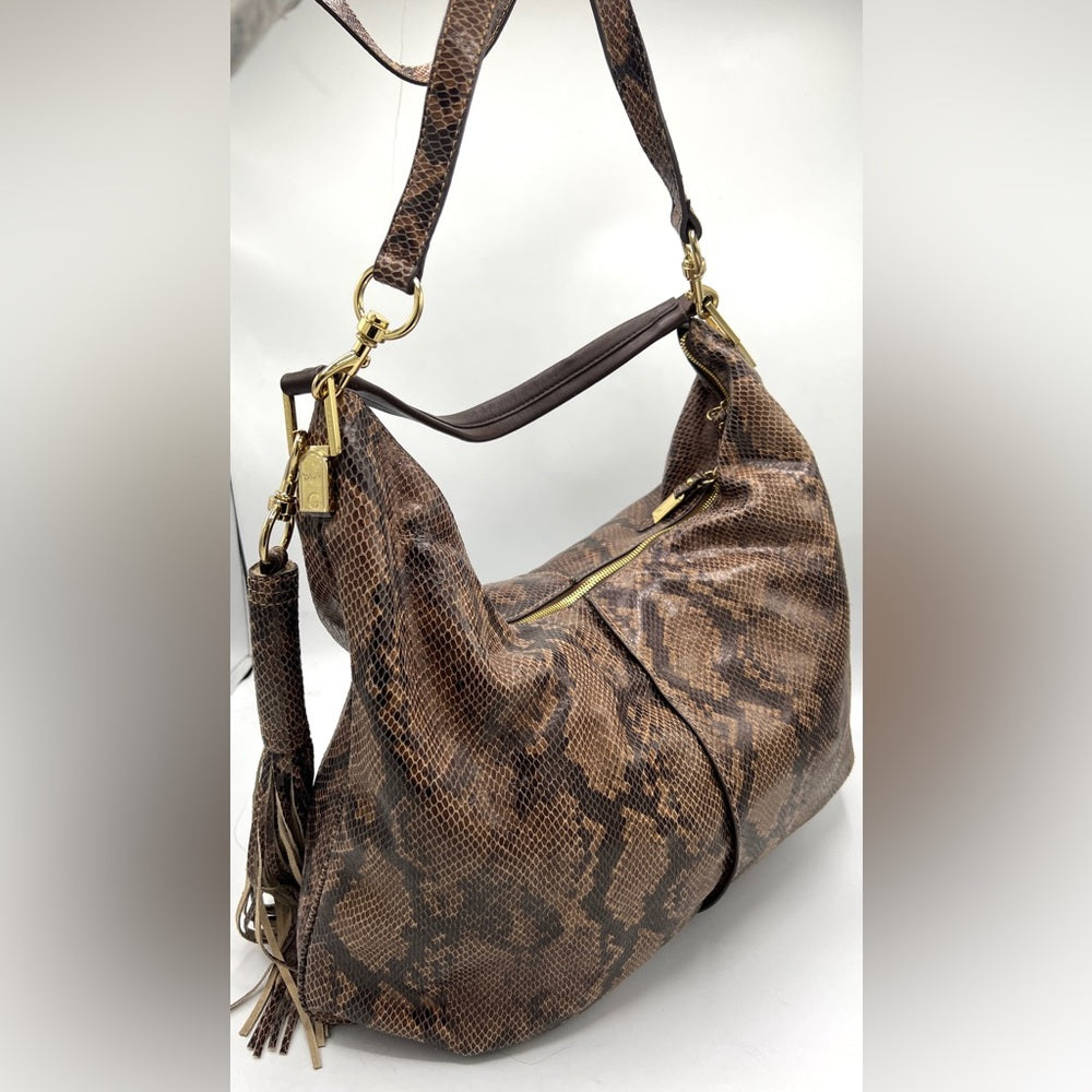 G.I.L.I Milano Python Printed Hobo