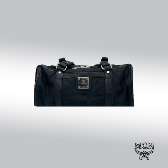 MCM Nylon Monogram Barrel Bag