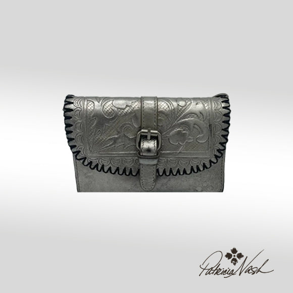 Patricia Nash Torri Burnished Tooled Leather Crossbody