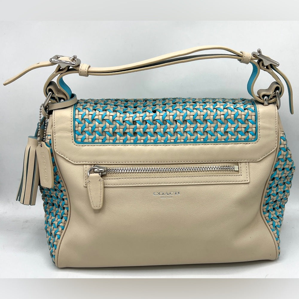 Coach Legacy Caning Leather Romy Top Handle Woven Bag