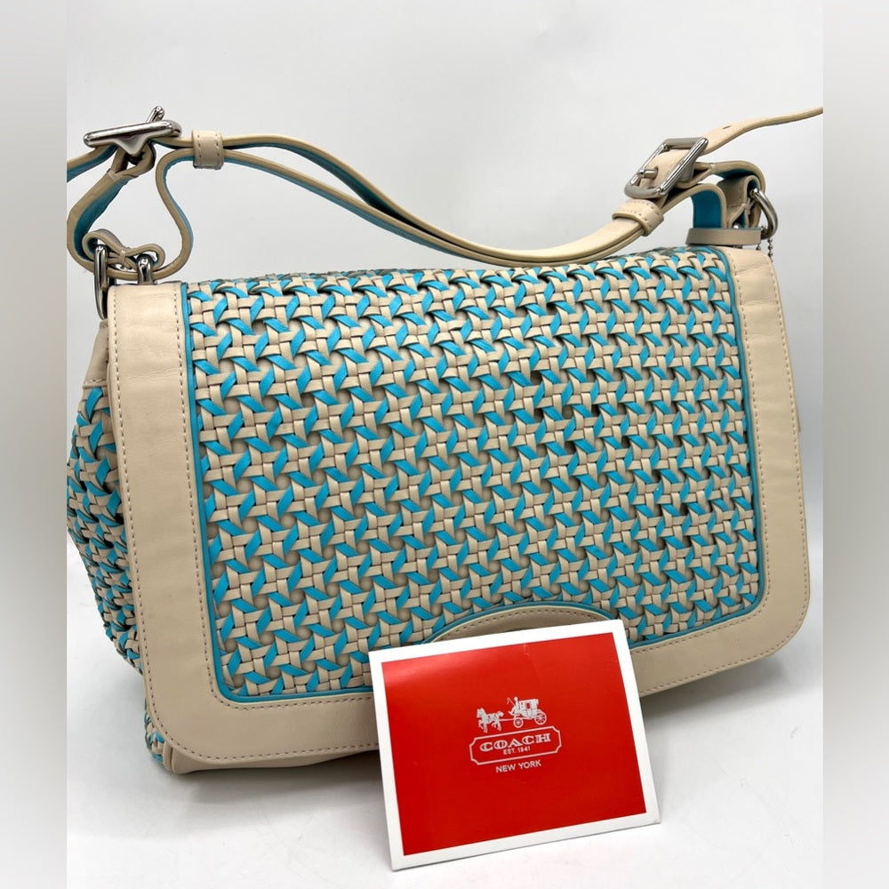 Coach Legacy Caning Leather Romy Top Handle Woven Bag