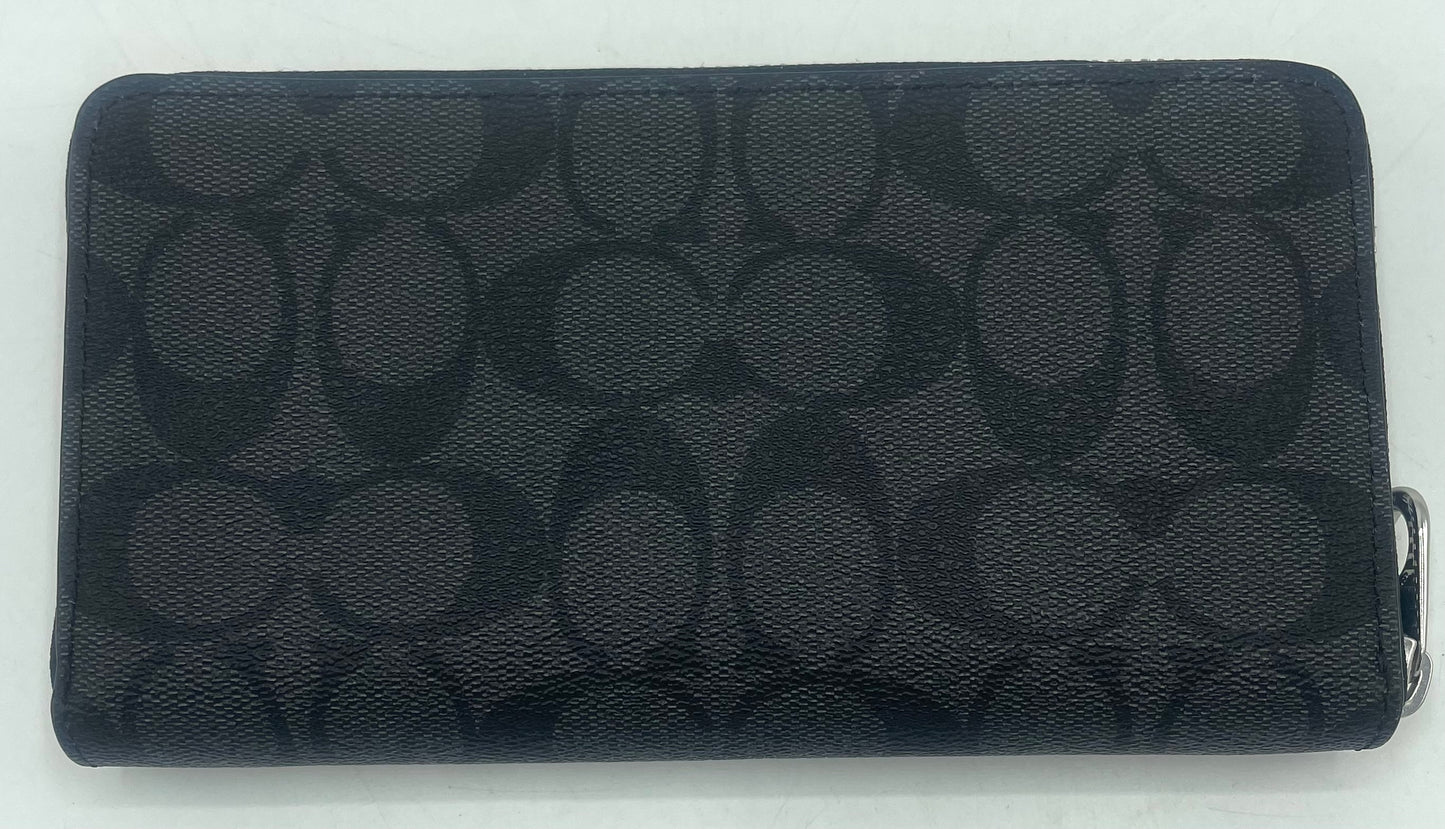 Coach Long Zip Around Wallet - Signature Jacquard