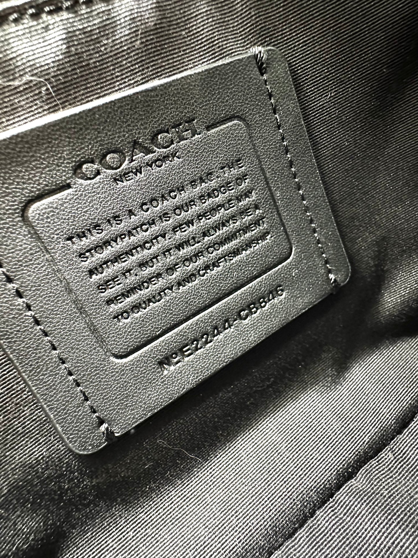 Coach Hudson Crossbody – Black Pebbled Leather & Grey Signature Coated Canvas