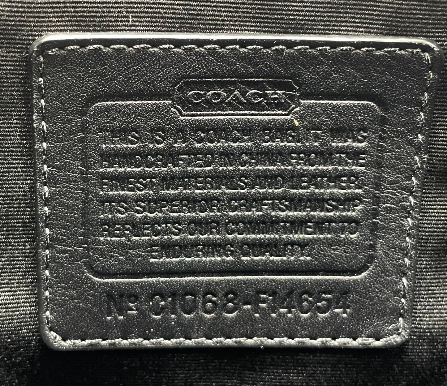 Coach Leah Black and Silver Signature Turnlock Satchel