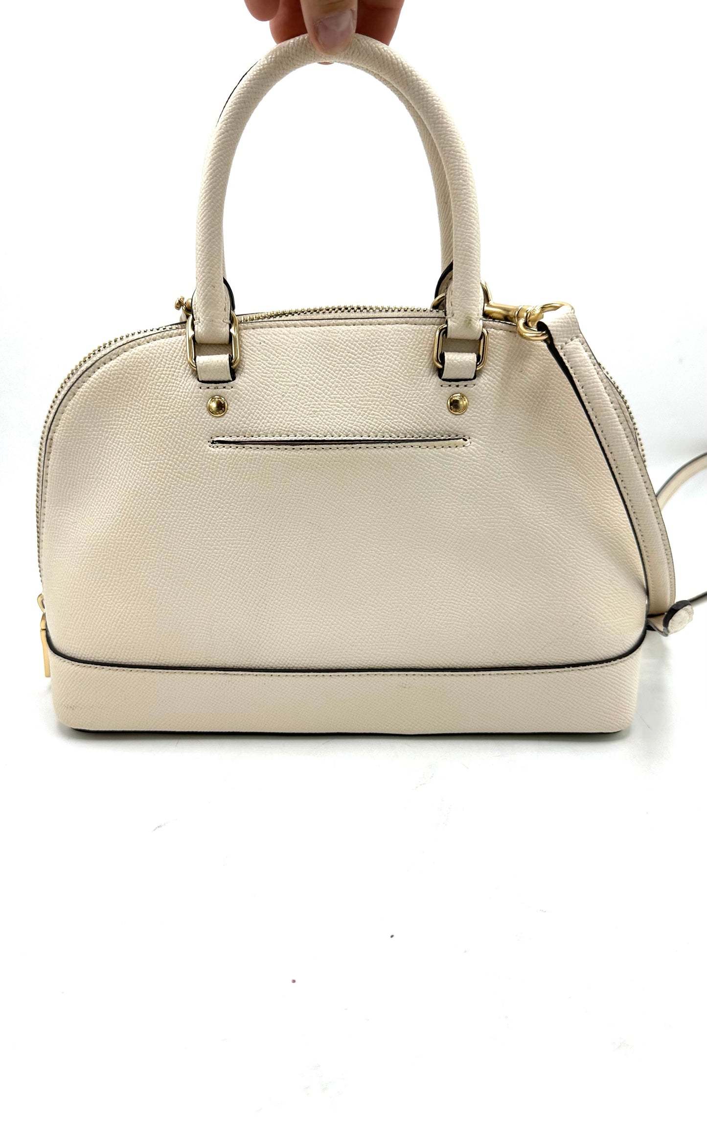 Coach Mini Sierra Satchel – Crossgrain Leather (Blossom / Chalk)