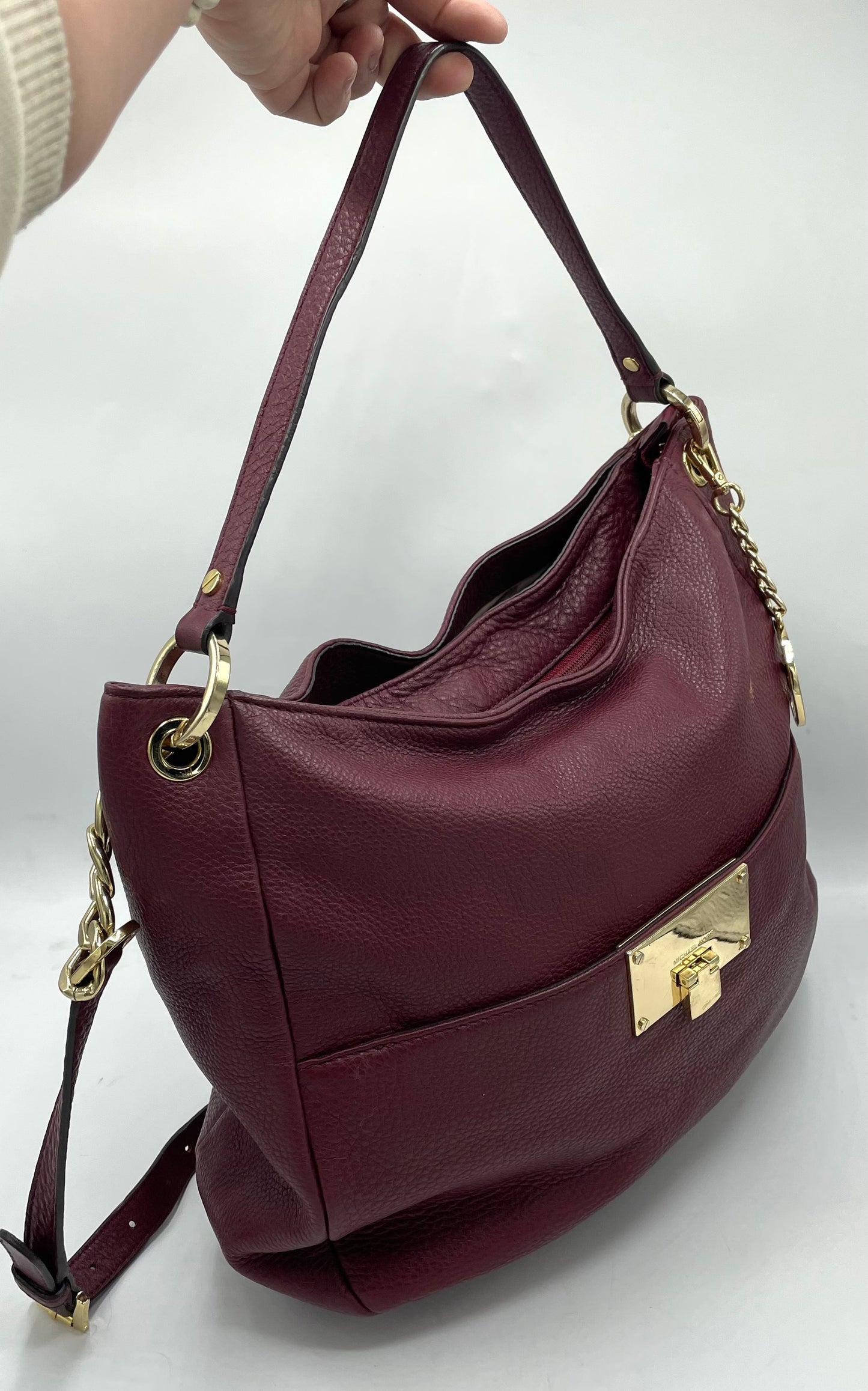 Michael Kors Pebbled Leather Chain Shoulder Bag