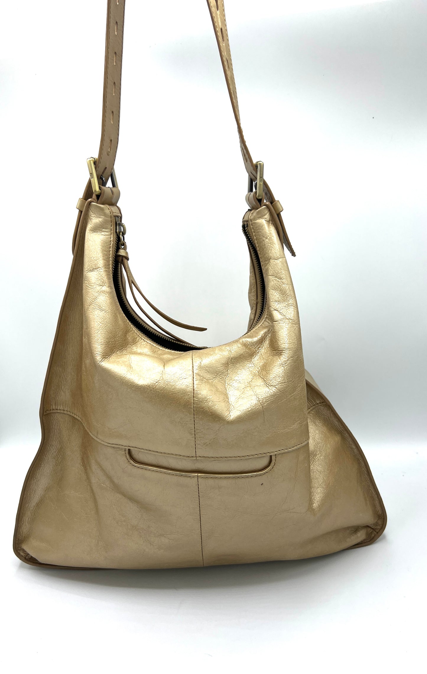 HOBO Marley Cameo Crossbody – Gold Metallic Leather
