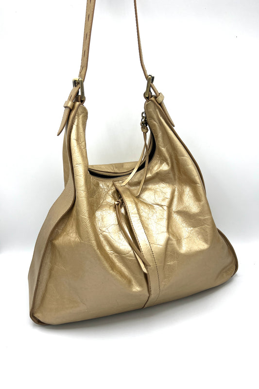 HOBO Marley Cameo Crossbody – Gold Metallic Leather