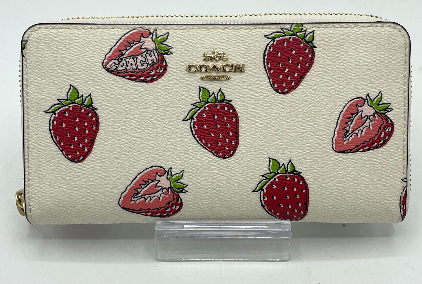 Coach Long Zip Around Wallet - Strawberries