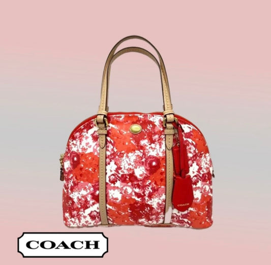 Coach Peyton Floral Cora Dome Satchel