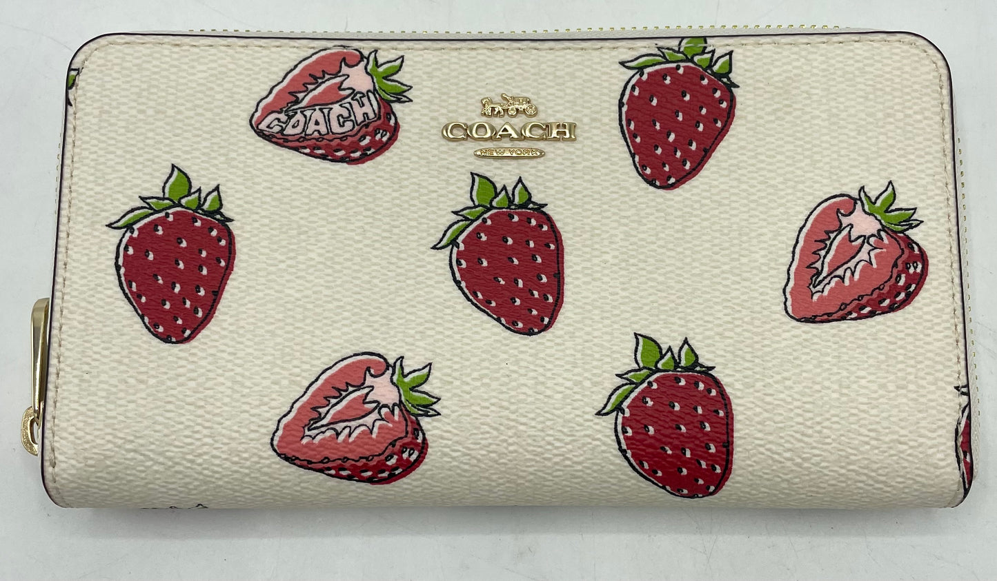 Coach Long Zip Around Wallet - Strawberries