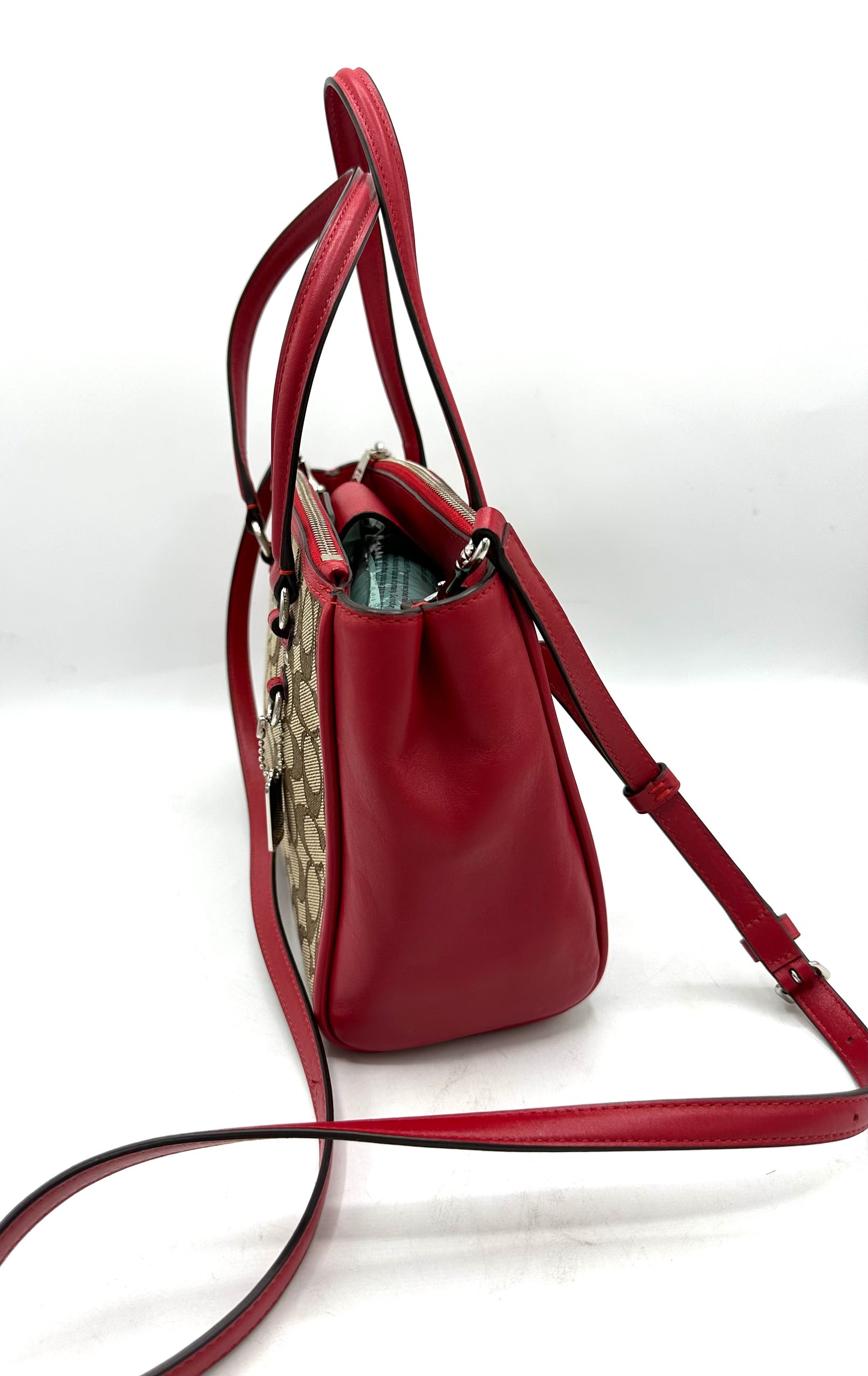 Coach Stanton Carryall 26 – Signature Canvas with Red Leather Trim