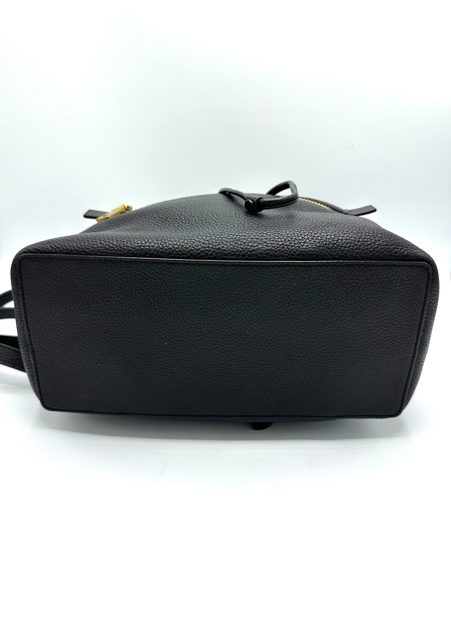 Coach Evie Backpack – Black Pebbled Leather with Gold-Tone Hardware