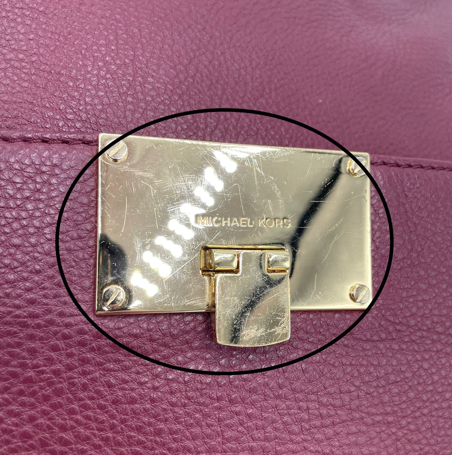 Michael Kors Pebbled Leather Chain Shoulder Bag