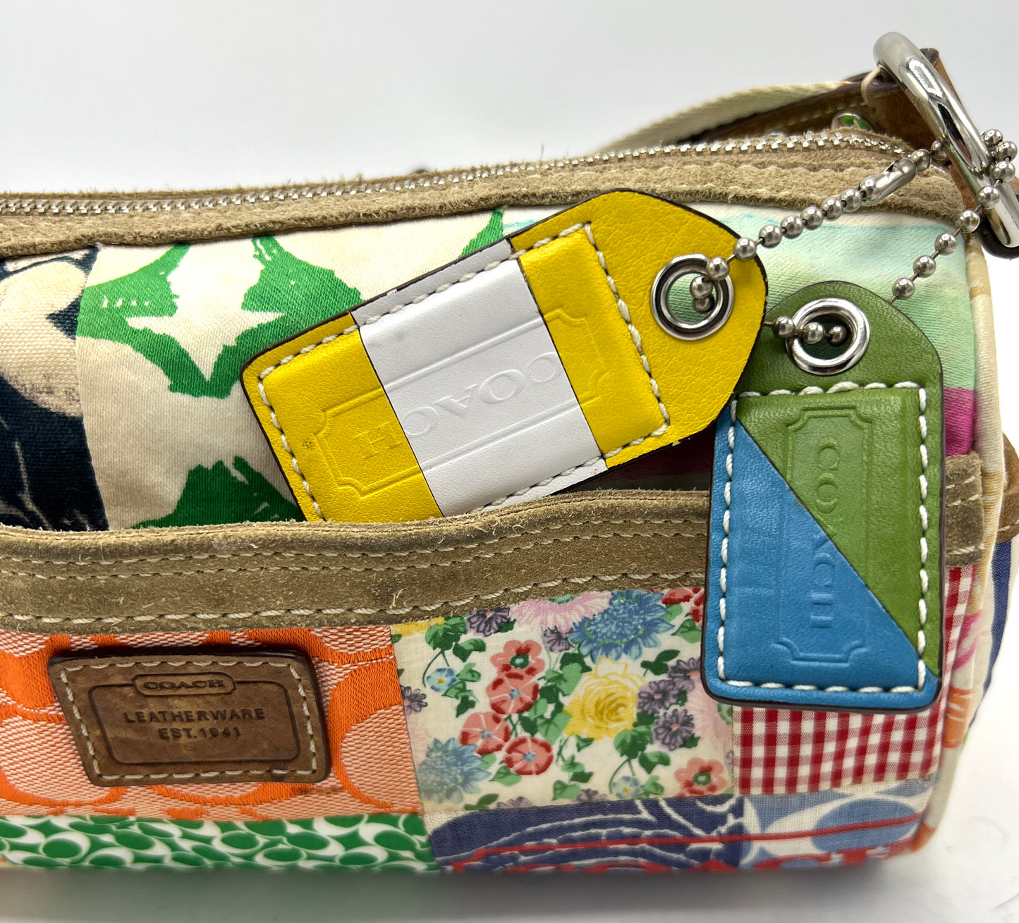 Coach Hamptons Scribble Patchwork Barrel Bag