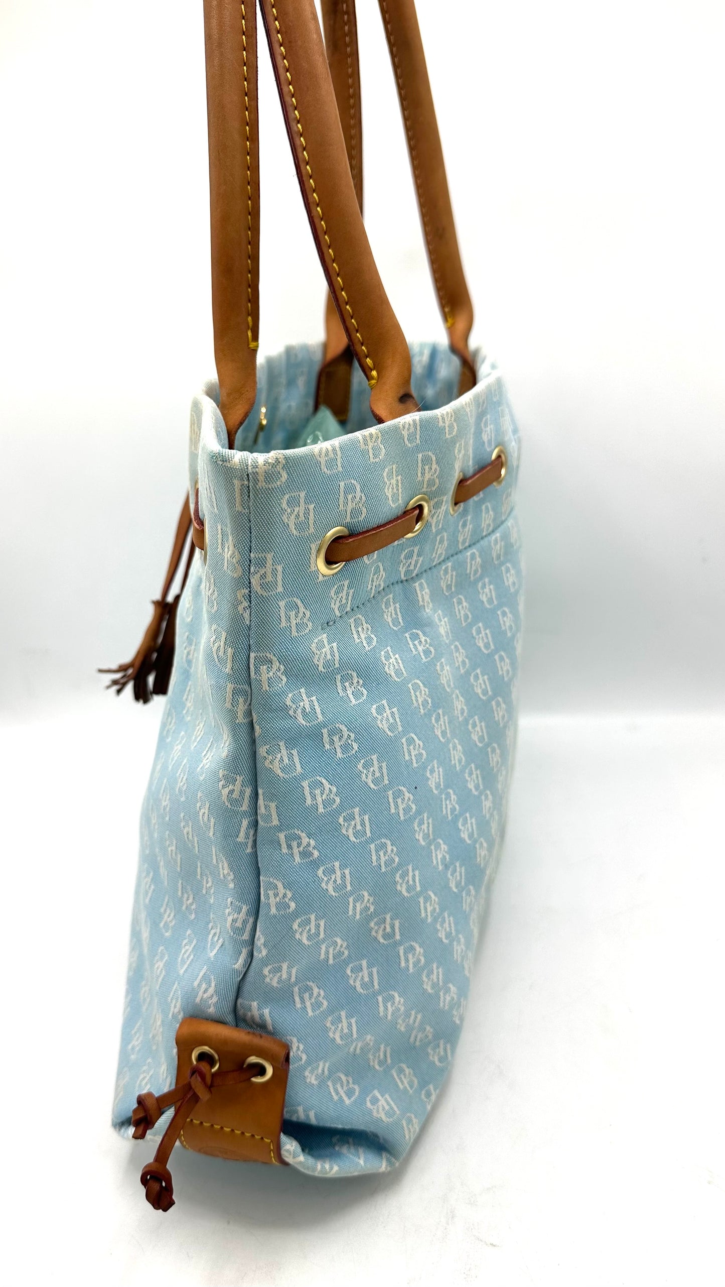 Dooney & Bourke Vintage Monogram Denim Tote – Light Blue *Clearance Rack*