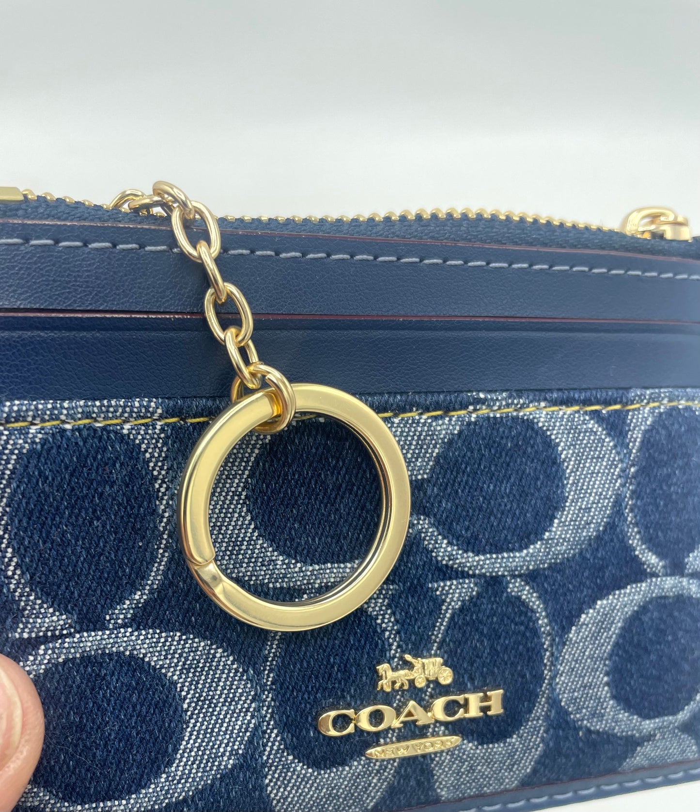 Coach Mini Skinny ID Case in Signature Denim