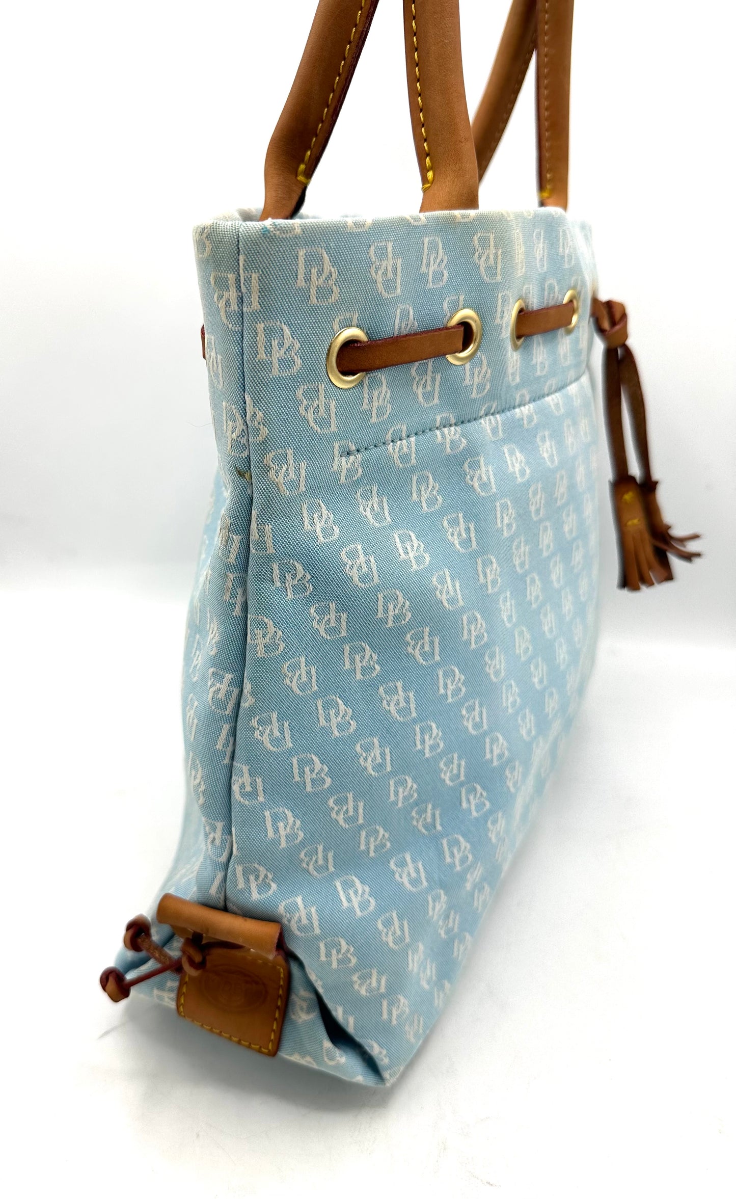 Dooney & Bourke Vintage Monogram Denim Tote – Light Blue *Clearance Rack*