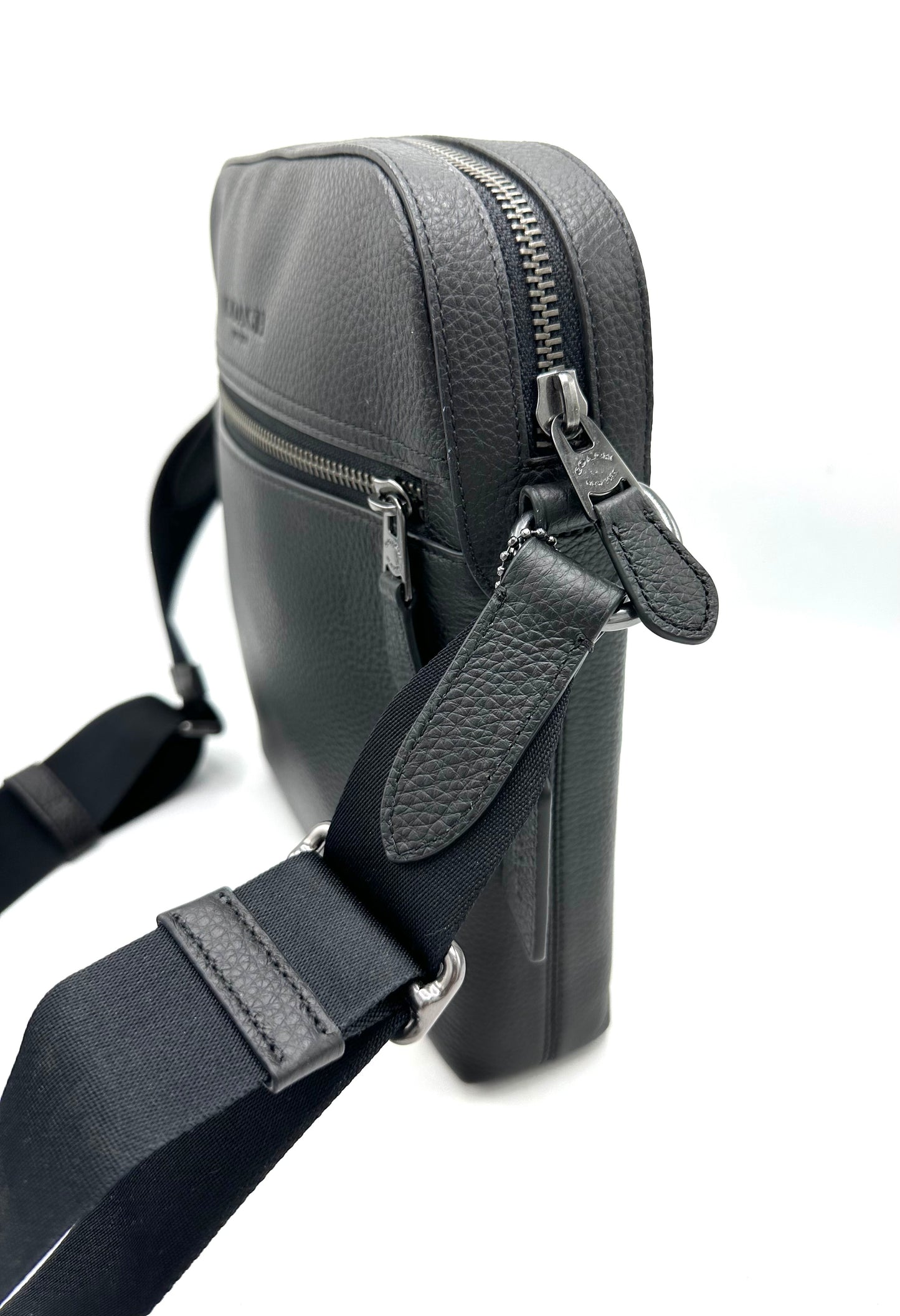 Coach Houston Flight Crossbody – Black Pebbled Leather