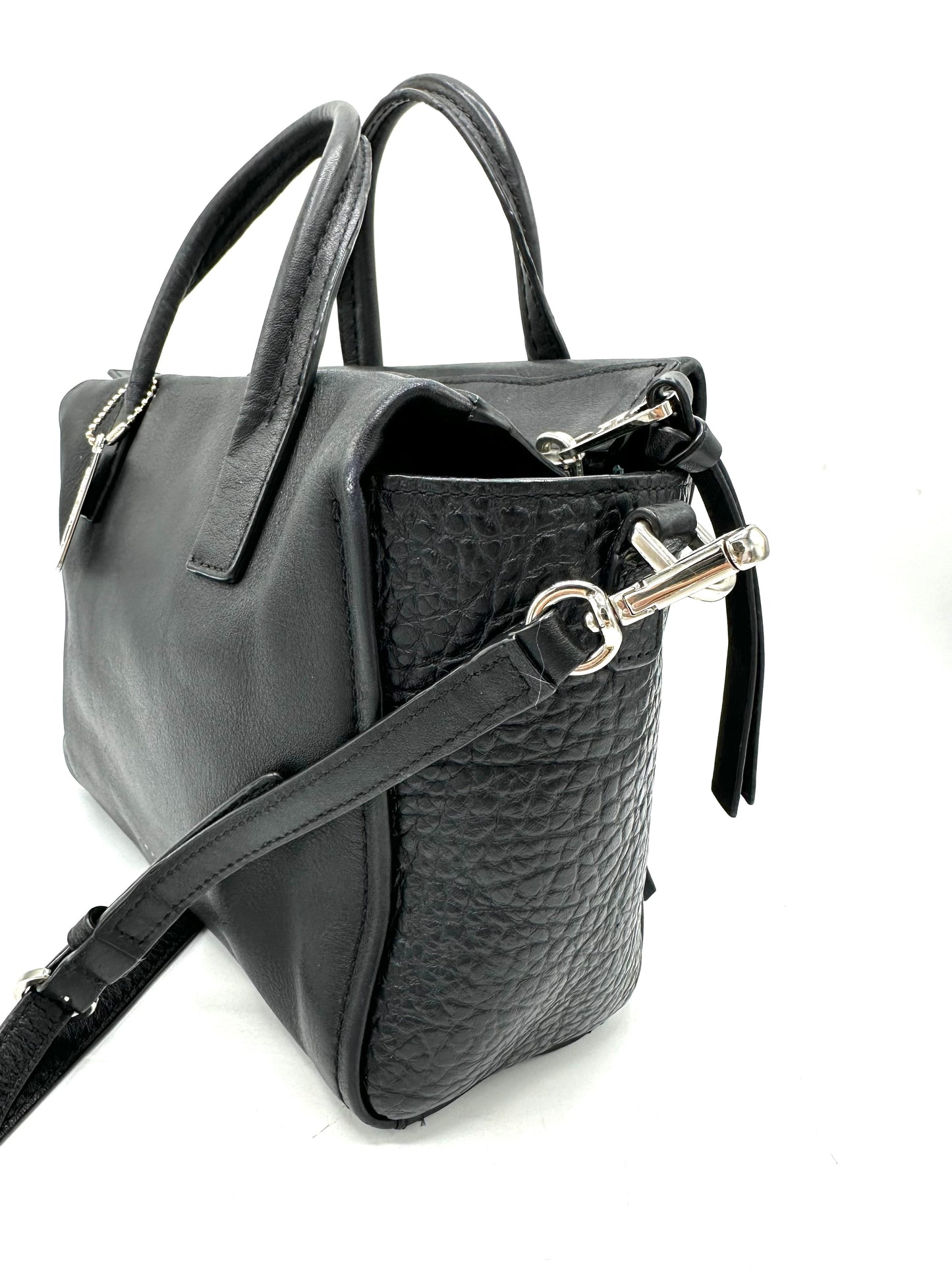 Coach Bleecker Mini Riley Carryall Crossbody – Black Leather