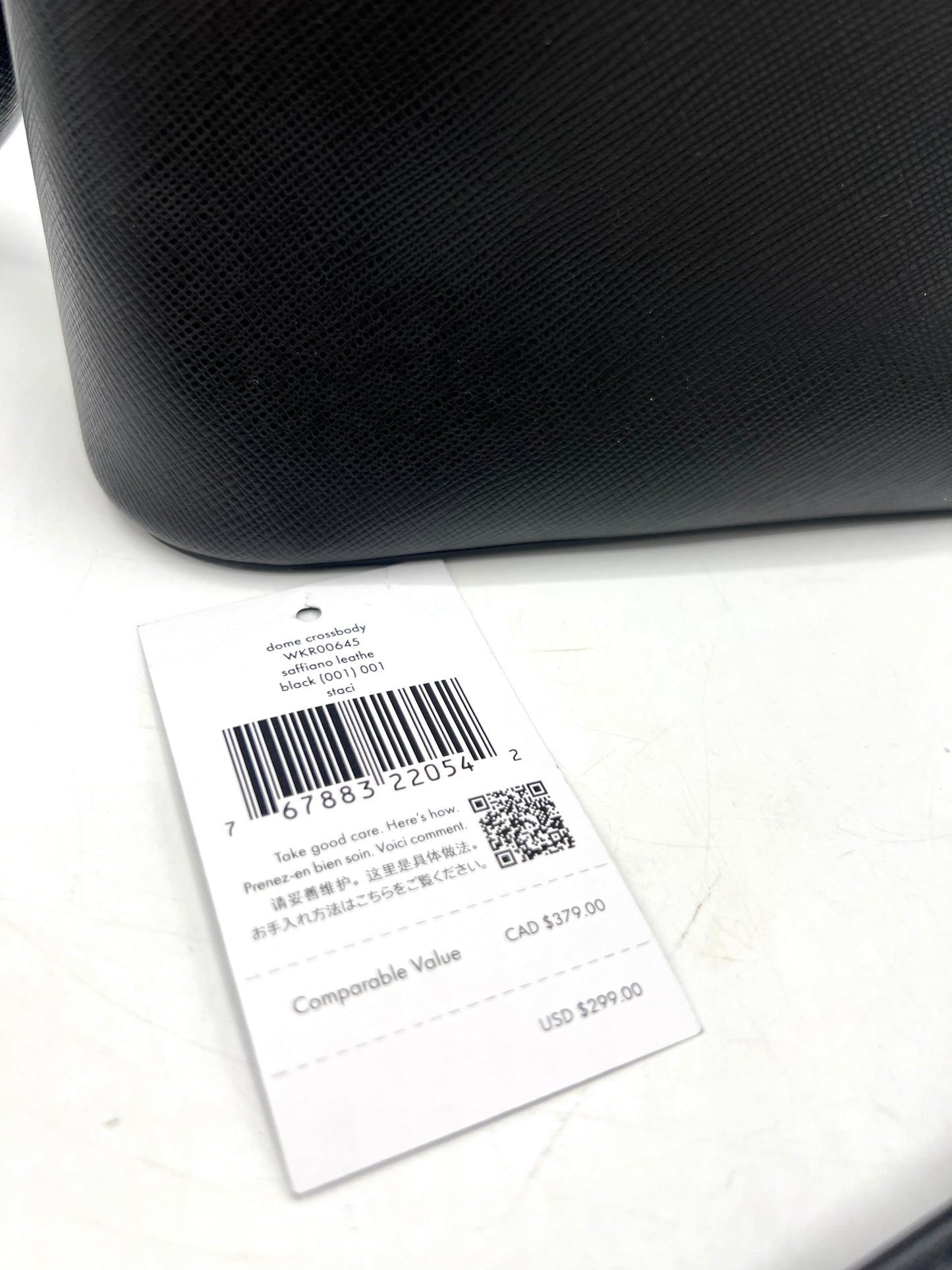 Kate Spade Staci Dome Crossbody – Black Saffiano Leather