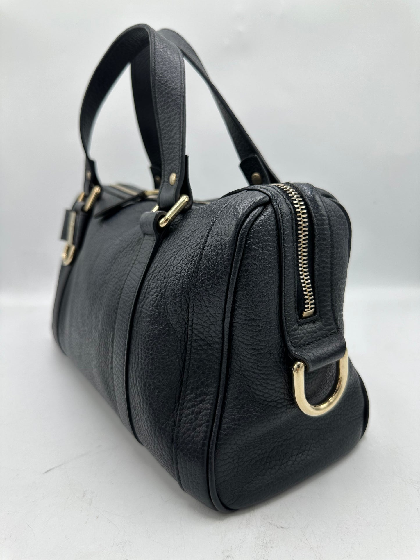 Gucci Medium Duchessa Boston Bag – Dark Blue Grey Leather with Leather Bow