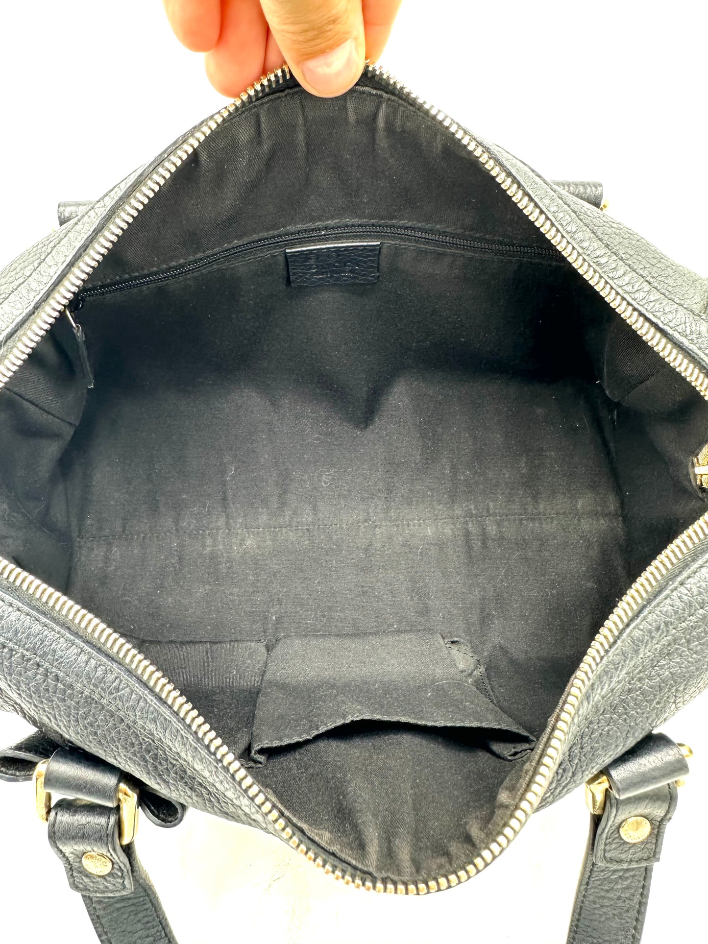 Gucci Medium Duchessa Boston Bag – Dark Blue Grey Leather with Leather Bow