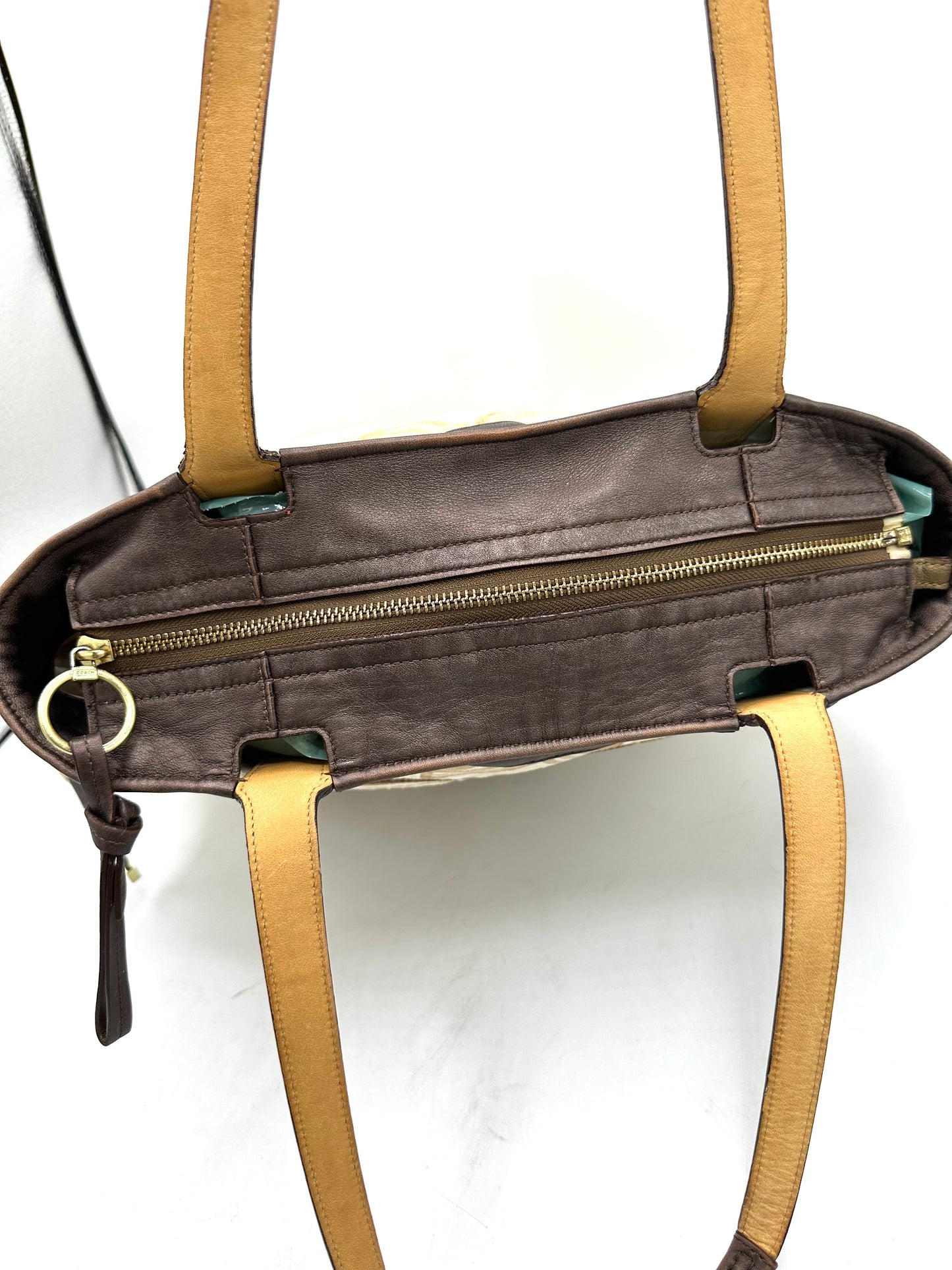 Coach Audrey Op Art Swirl Leigh Slim Tote – Brown & Beige Signature Canvas with Bronze Leather Trim * Clearance Rack*