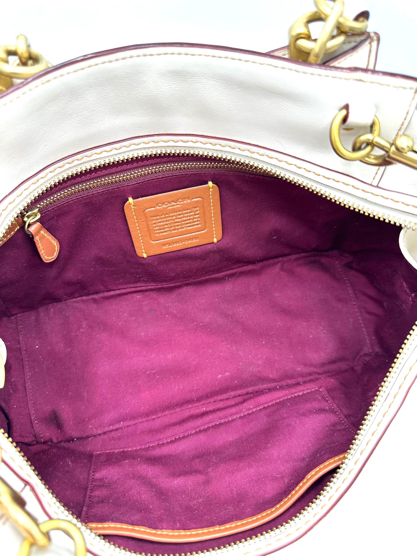 Coach Dreamer Handbag – Tan Chalk Signature Coated Canvas & Refined Calf Leather