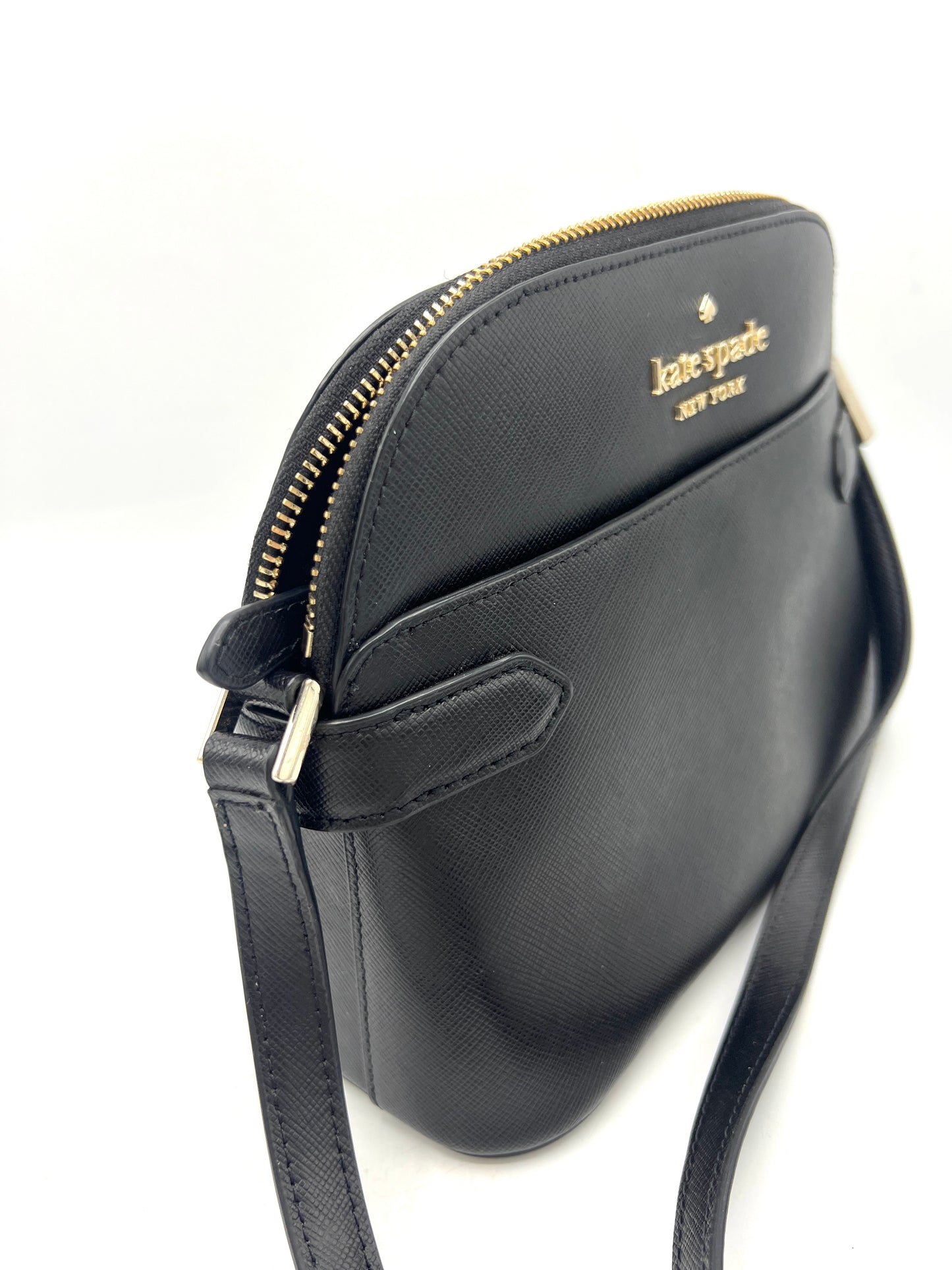 Kate Spade Staci Dome Crossbody – Black Saffiano Leather