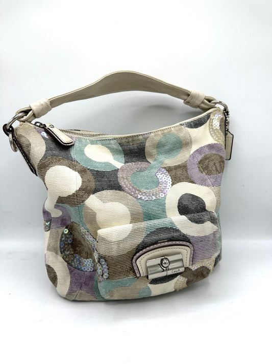 Coach Kristin Graphic Op Art Shoulder Bag – Multicolor with Sequins