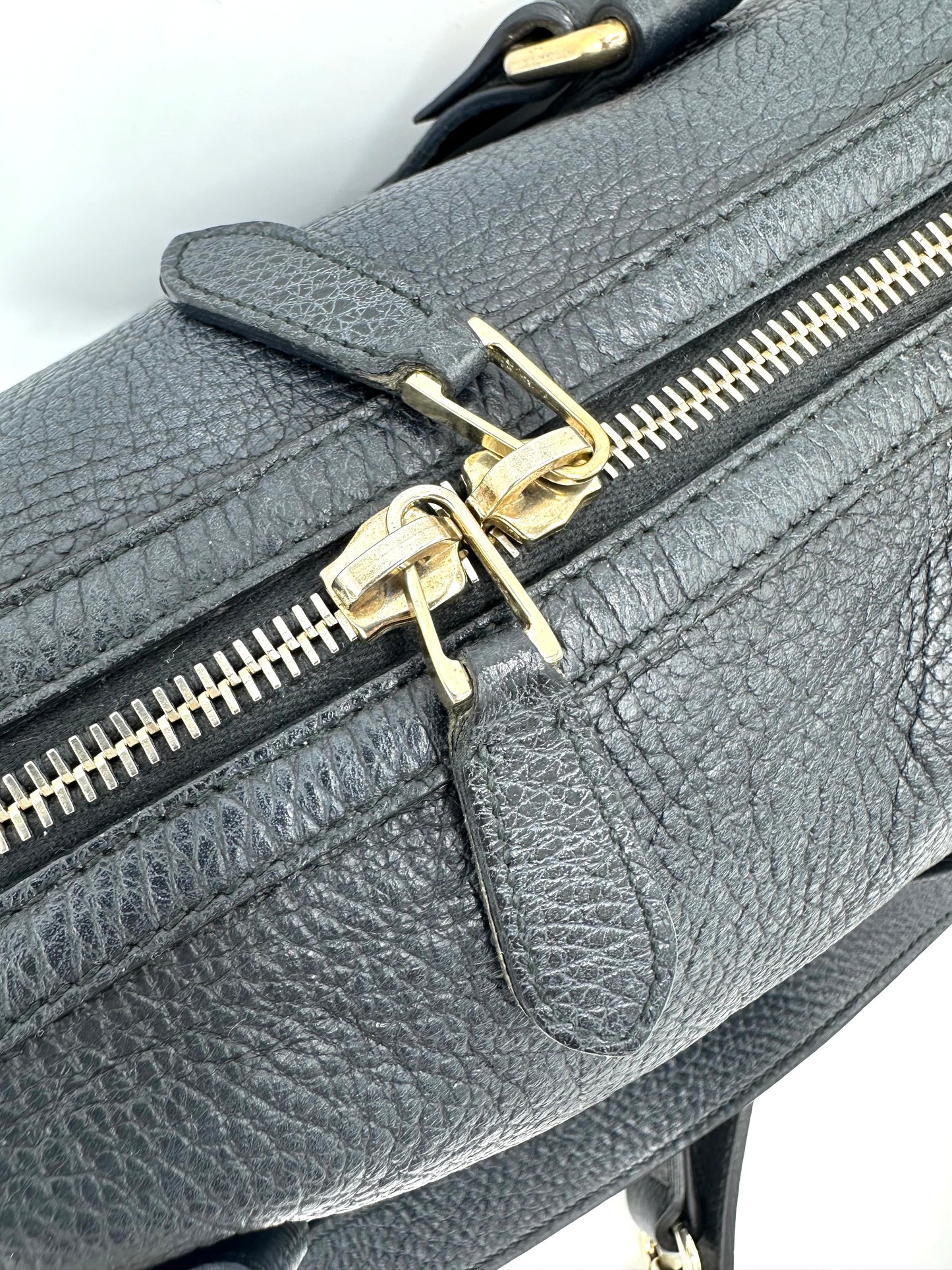 Gucci Medium Duchessa Boston Bag – Dark Blue Grey Leather with Leather Bow