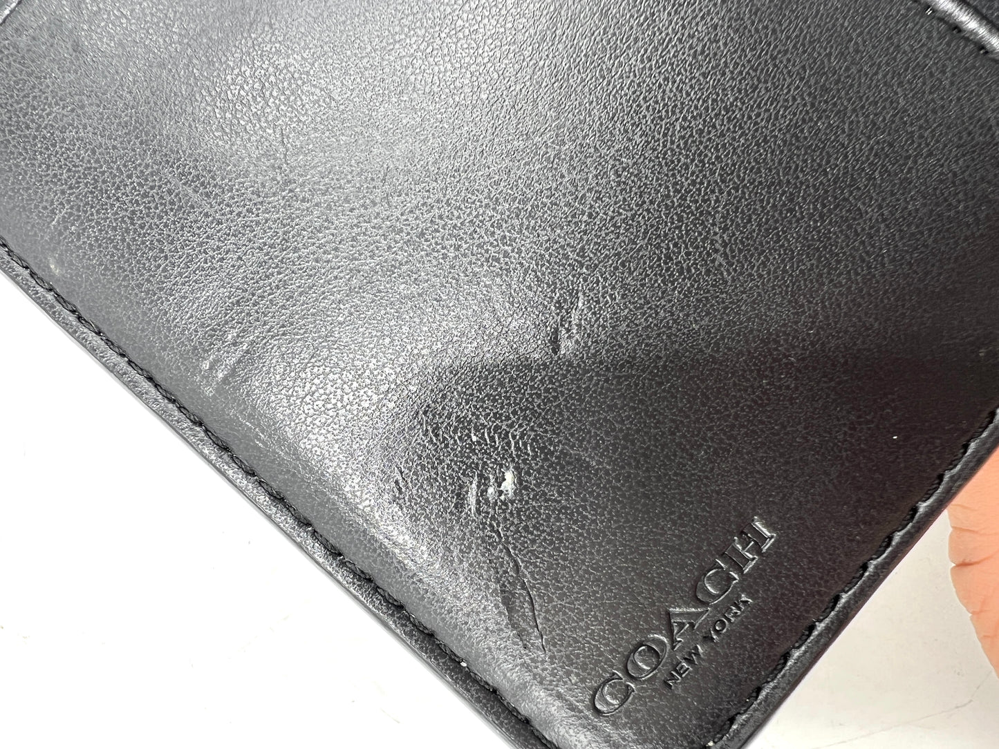 Coach F23553 Corner Zip Wallet – Black (Signature Canvas / Leather Trim)