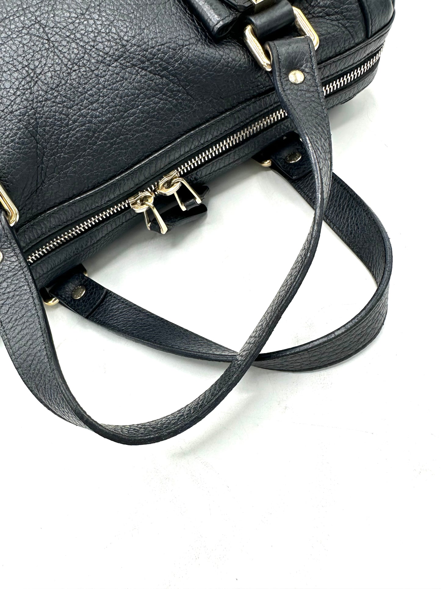 Gucci Medium Duchessa Boston Bag – Dark Blue Grey Leather with Leather Bow