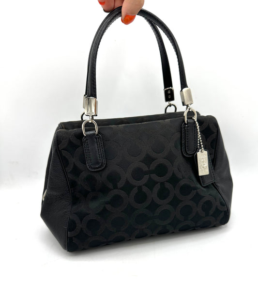 Coach Madison Op Art Sateen Mini Satchel – Black Sateen / Op Art
