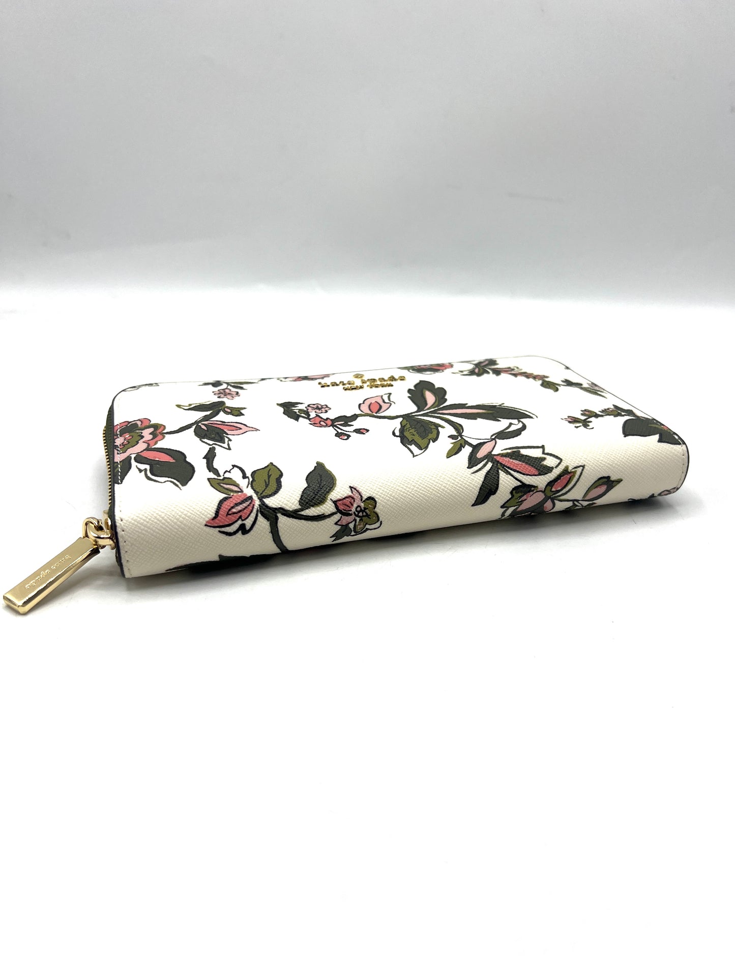 Kate Spade Madison Floral Large Continental Wallet – Off-White with Green & Pink Print