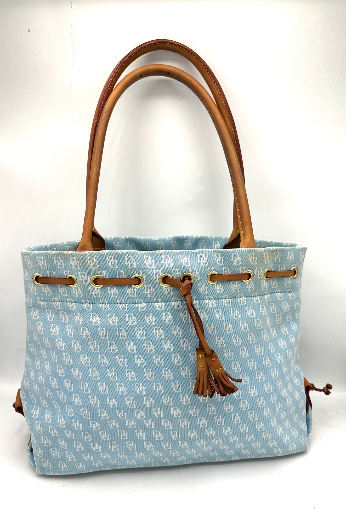 Dooney & Bourke Vintage Monogram Denim Tote – Light Blue *Clearance Rack*