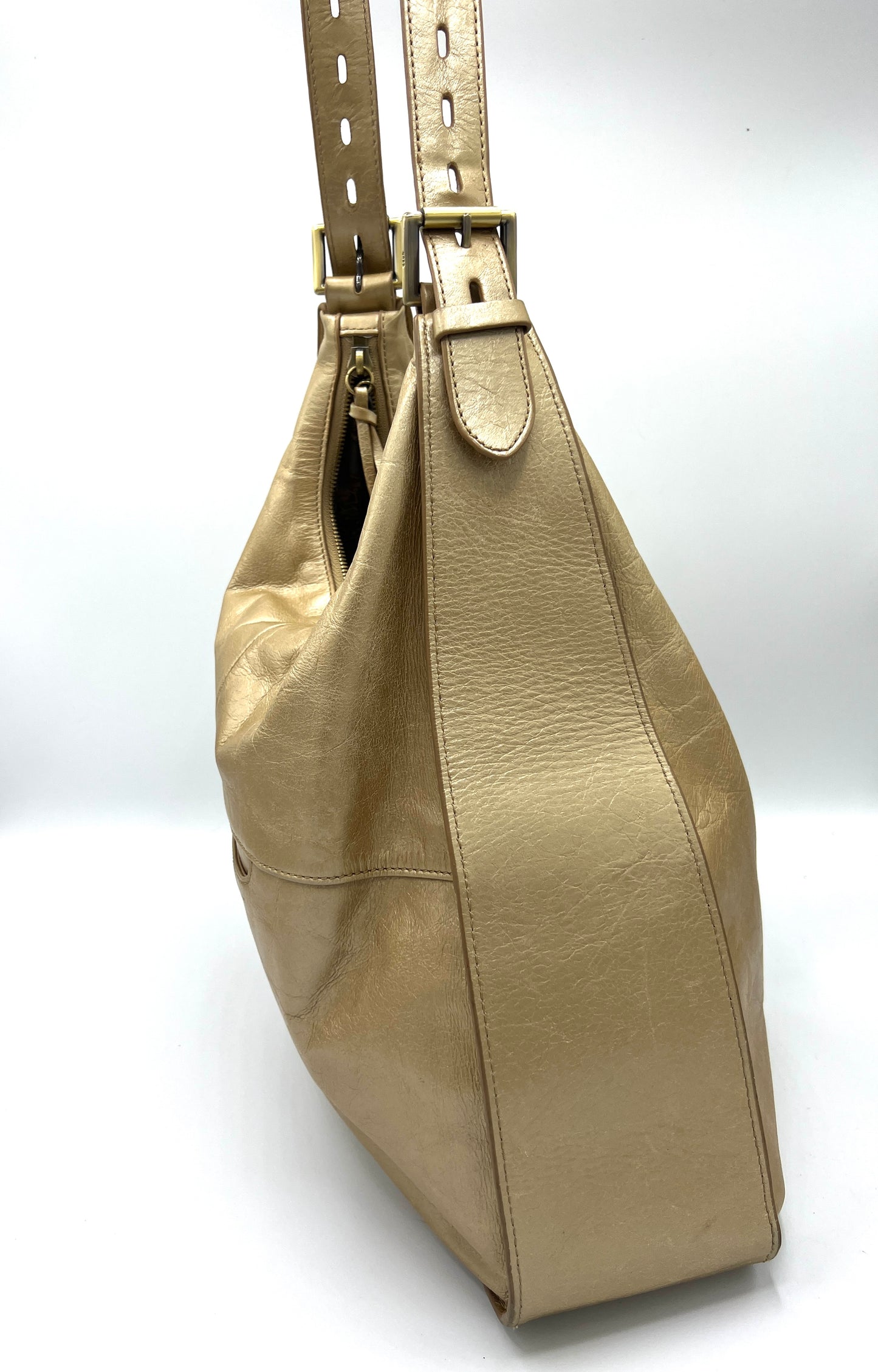 HOBO Marley Cameo Crossbody – Gold Metallic Leather