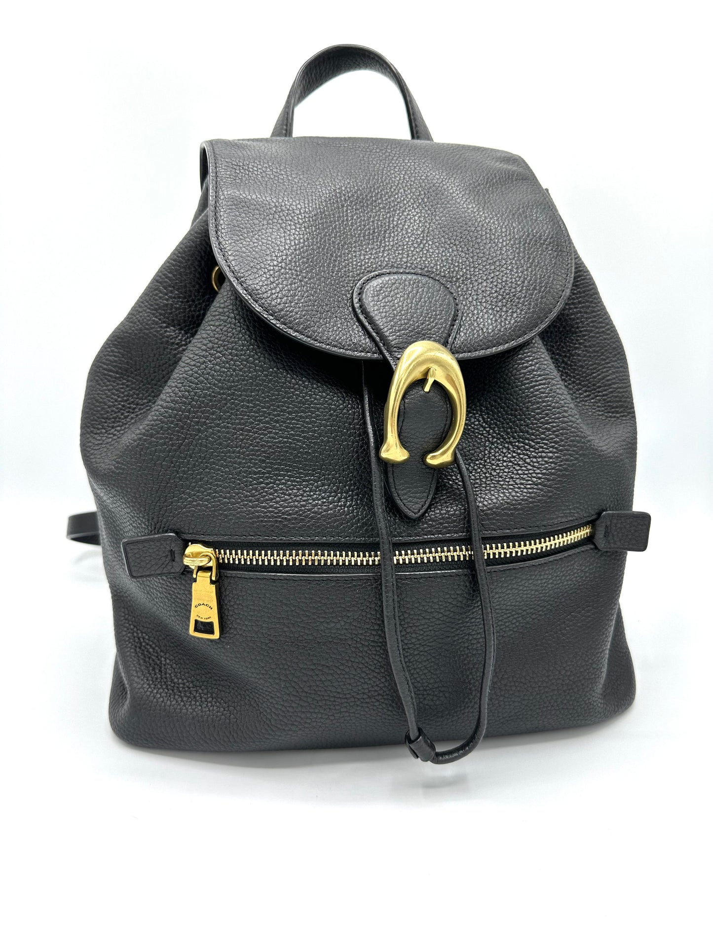 coach evie backpack Coach Evie Backpack – Black Pebbled Leather with Gold-Tone Hardware – KismetMags