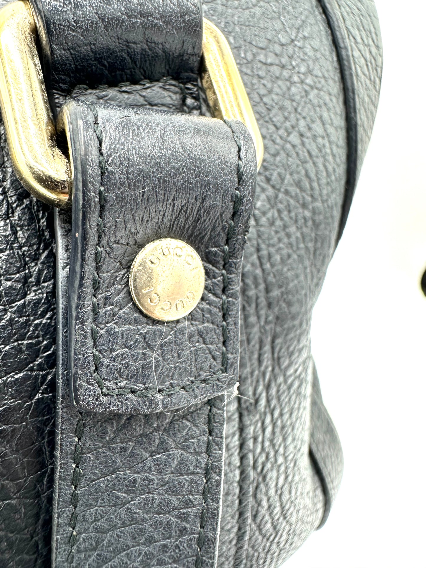 Gucci Medium Duchessa Boston Bag – Dark Blue Grey Leather with Leather Bow