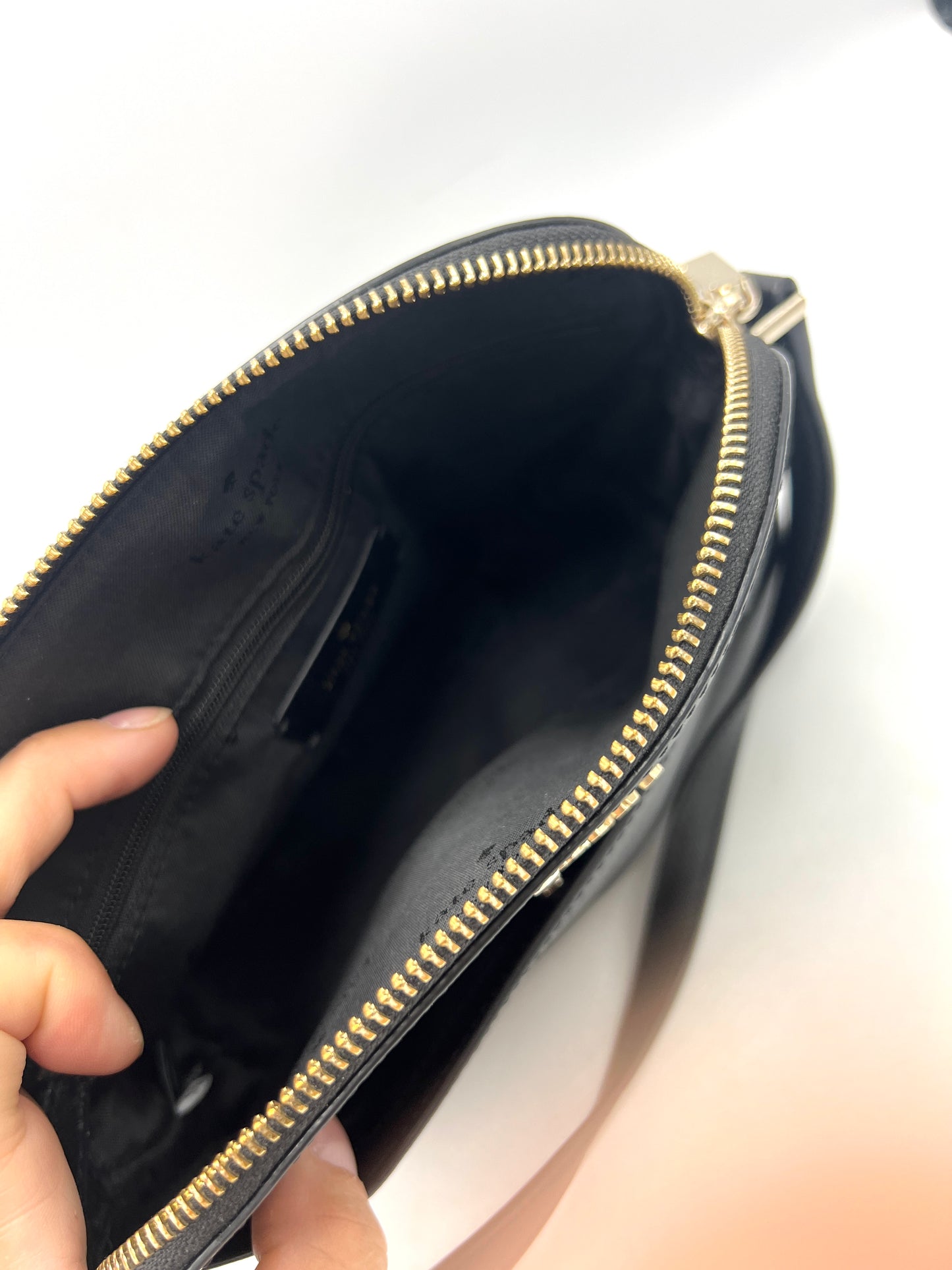 Kate Spade Staci Dome Crossbody – Black Saffiano Leather