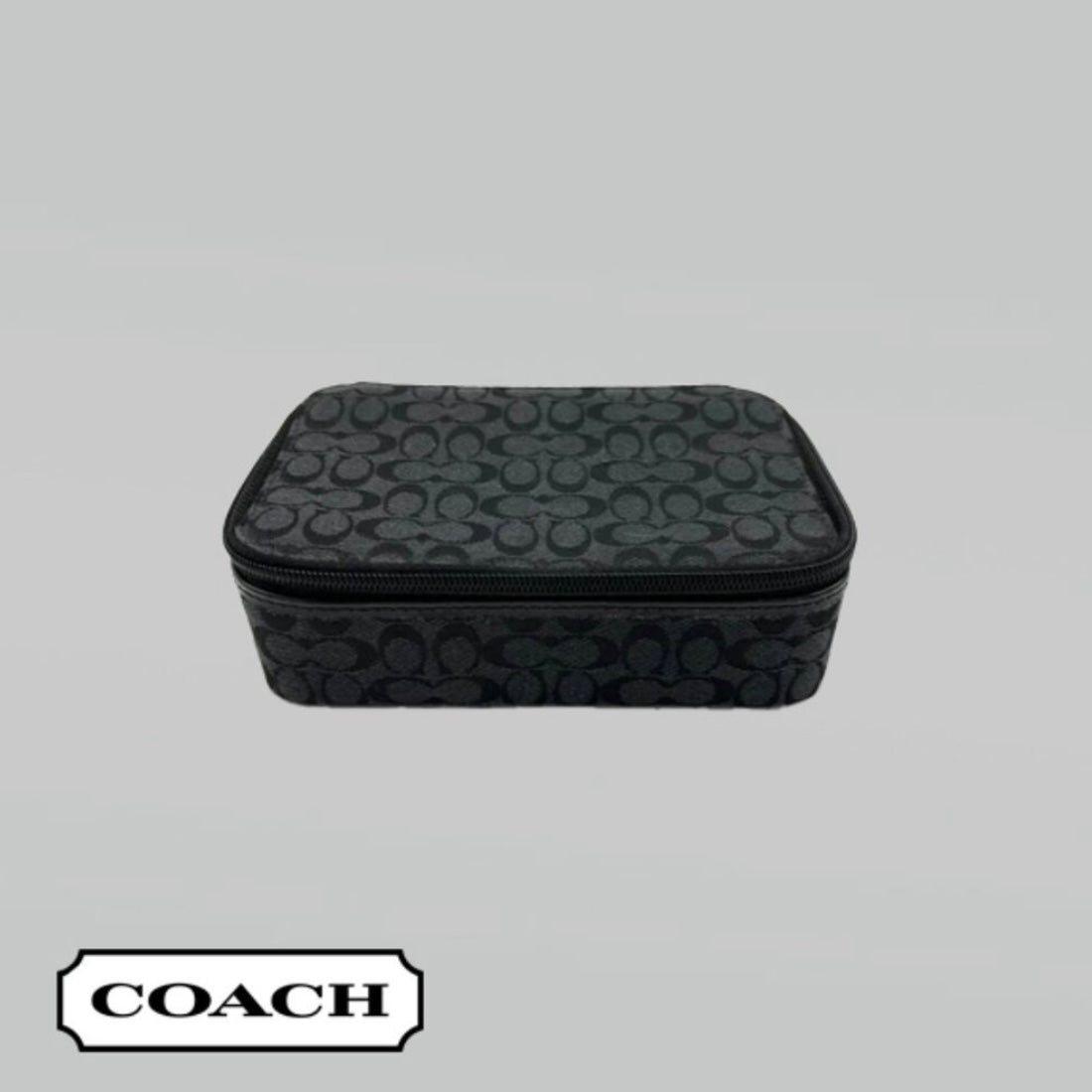 Coach Black Signature Canvas Jewelry Box