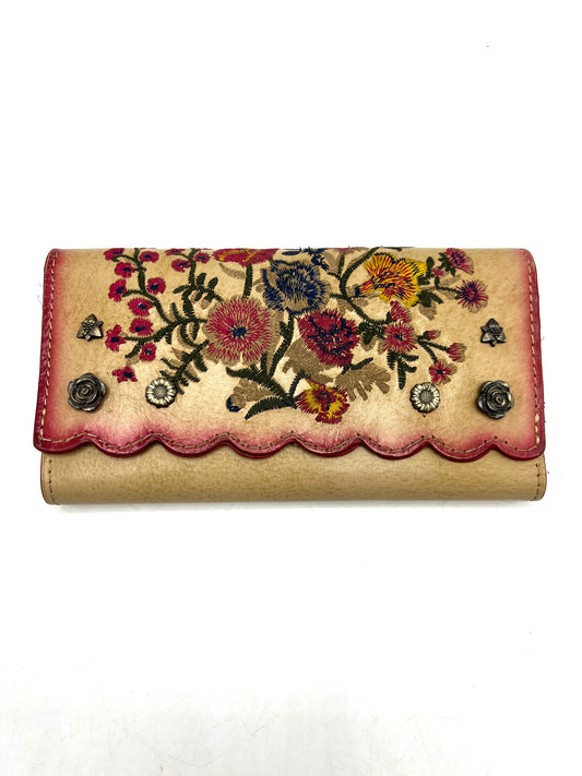 Patricia Nash Prairie Rose Embroidered Trifold Wallet