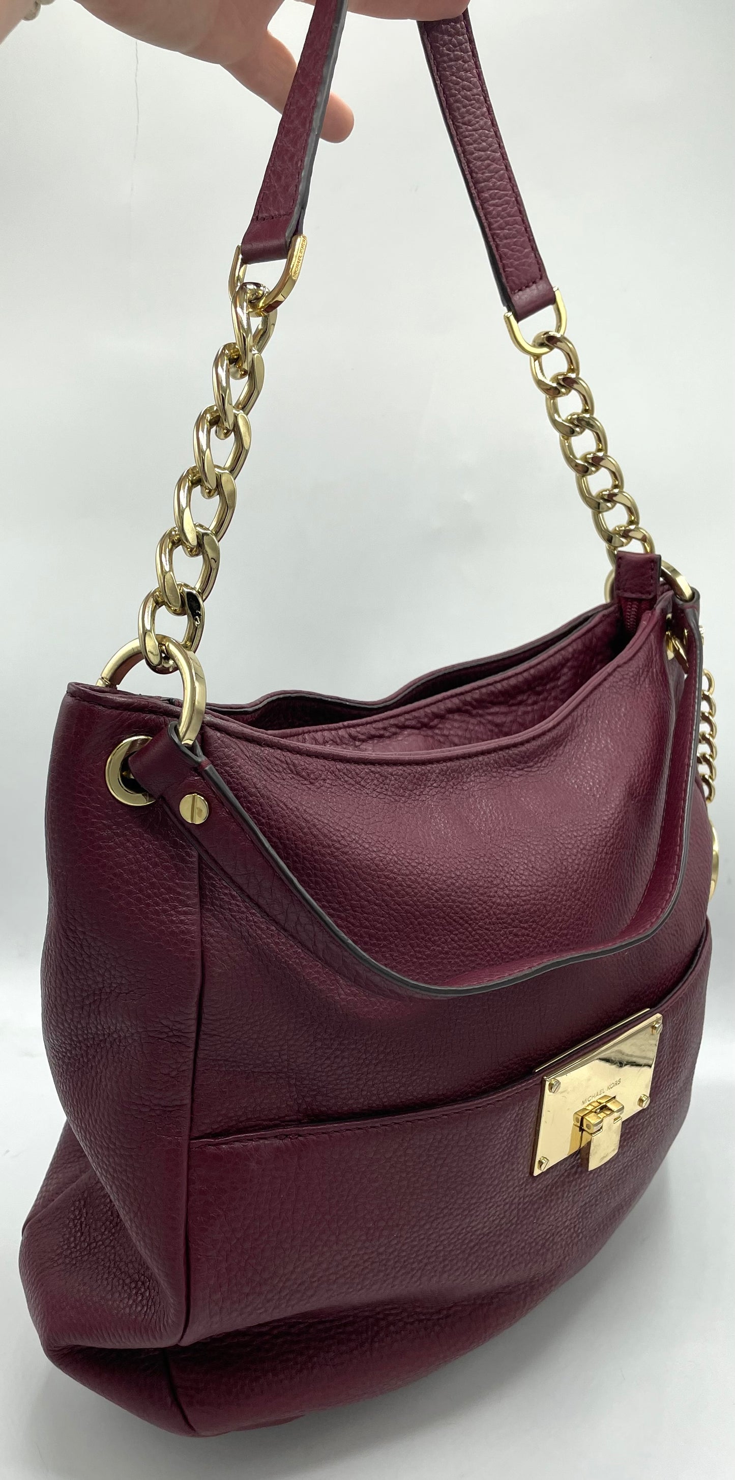 Michael Kors Pebbled Leather Chain Shoulder Bag